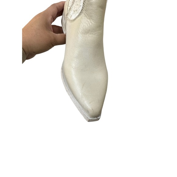 NEW FREE PEOPLE Bren Textile Slouch Boots Size 36.5 6.5  Cream Leather FALL - Picture 11 of 11